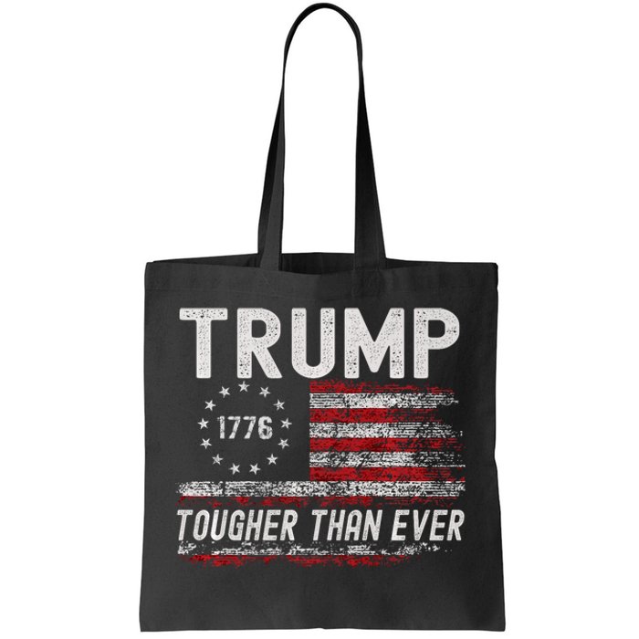 Trump Tougher Than Ever President Donald Trump Us Flag Tote Bag