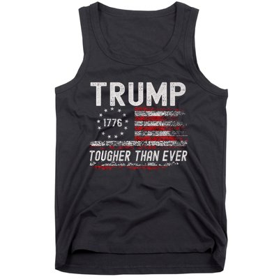 Trump Tougher Than Ever President Donald Trump Us Flag Tank Top