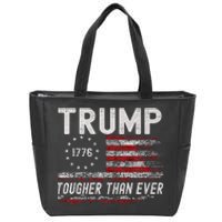 Trump Tougher Than Ever President Donald Trump Us Flag Zip Tote Bag