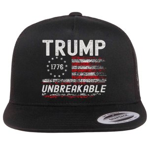 Trump Tougher Than Ever President Donald Trump Us Flag Flat Bill Trucker Hat