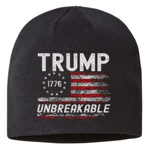 Trump Tougher Than Ever President Donald Trump Us Flag Sustainable Beanie