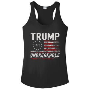 Trump Tougher Than Ever President Donald Trump Us Flag Ladies PosiCharge Competitor Racerback Tank