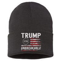 Trump Tougher Than Ever President Donald Trump Us Flag Sustainable Knit Beanie