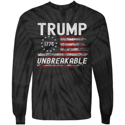 Trump Tougher Than Ever President Donald Trump Us Flag Tie-Dye Long Sleeve Shirt