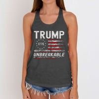 Trump Tougher Than Ever President Donald Trump Us Flag Women's Knotted Racerback Tank