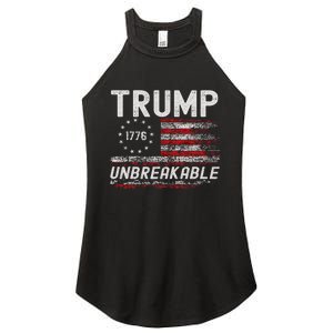 Trump Tougher Than Ever President Donald Trump Us Flag Women's Perfect Tri Rocker Tank