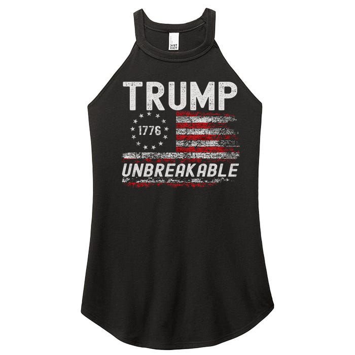 Trump Tougher Than Ever President Donald Trump Us Flag Women's Perfect Tri Rocker Tank