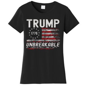 Trump Tougher Than Ever President Donald Trump Us Flag Women's T-Shirt