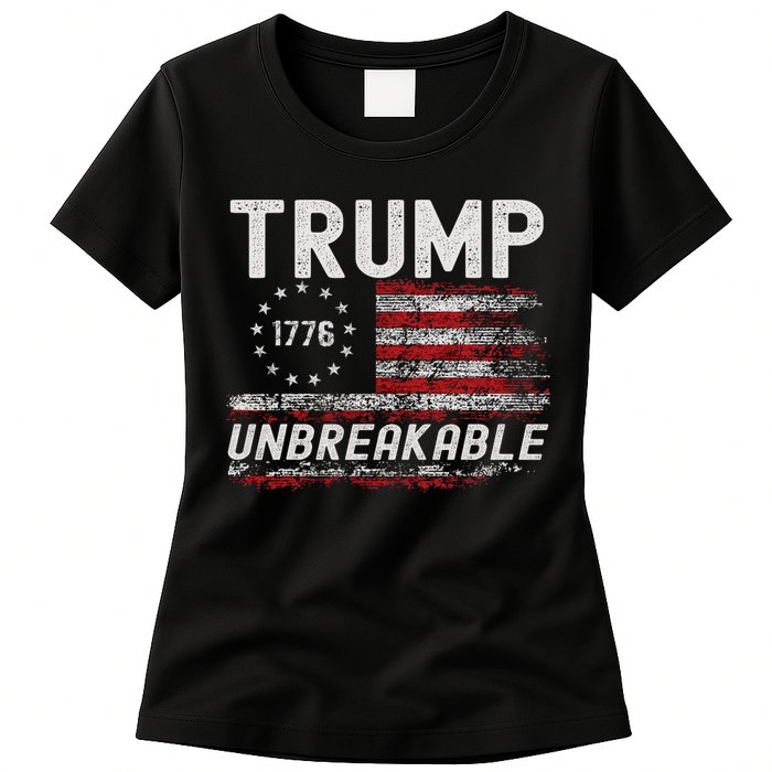 Trump Tougher Than Ever President Donald Trump Us Flag Women's T-Shirt