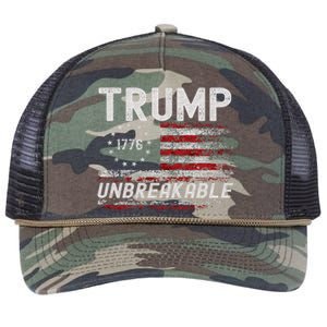 Trump Tougher Than Ever President Donald Trump Us Flag Retro Rope Trucker Hat Cap