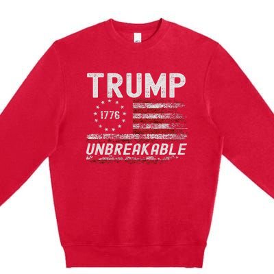 Trump Tougher Than Ever President Donald Trump Us Flag Premium Crewneck Sweatshirt