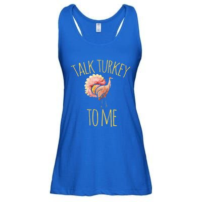 Talk Turkey To Me Gift Family Thanksgiving Dinner Ladies Essential Flowy Tank