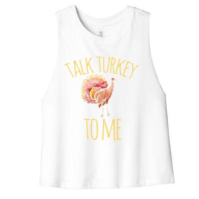 Talk Turkey To Me Gift Family Thanksgiving Dinner Women's Racerback Cropped Tank