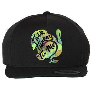 Talk Turkey To Me Thanksgiving Funny Cute Fall Turkey Cute Gift Wool Snapback Cap