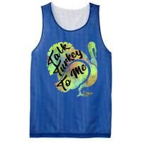 Talk Turkey To Me Thanksgiving Funny Cute Fall Turkey Cute Gift Mesh Reversible Basketball Jersey Tank