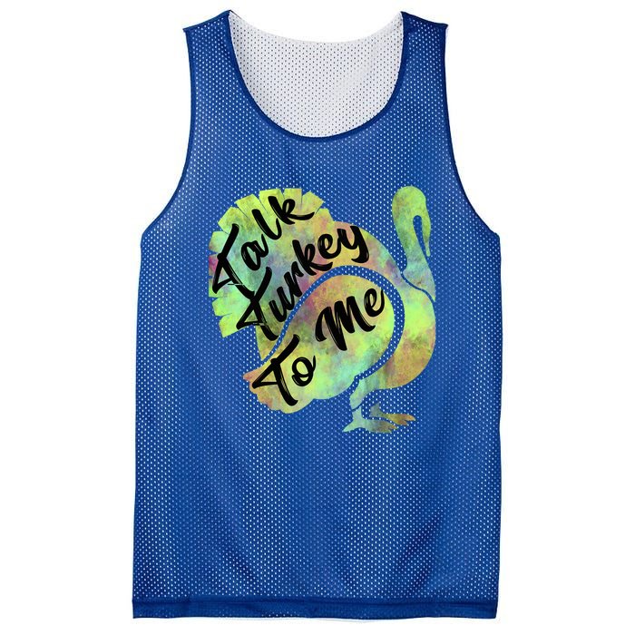 Talk Turkey To Me Thanksgiving Funny Cute Fall Turkey Cute Gift Mesh Reversible Basketball Jersey Tank