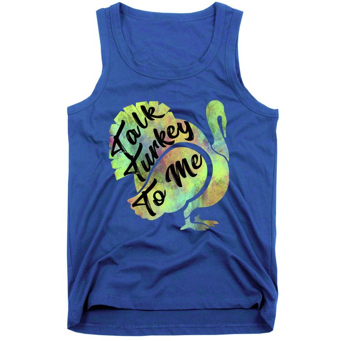 Talk Turkey To Me Thanksgiving Funny Cute Fall Turkey Cute Gift Tank Top