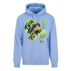 Talk Turkey To Me Thanksgiving Funny Cute Fall Turkey Cute Gift Unisex Surf Hoodie