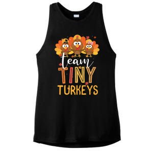 Team Tiny Turkeys Nurse Turkey Thanksgiving Fall Nicu Nurse Gift Ladies PosiCharge Tri-Blend Wicking Tank