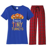 Team Tiny Turkeys Nurse Turkey Thanksgiving Fall Nicu Nurse Gift Women's Flannel Pajama Set