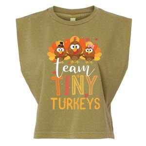 Team Tiny Turkeys Nurse Turkey Thanksgiving Fall Nicu Nurse Gift Garment-Dyed Women's Muscle Tee