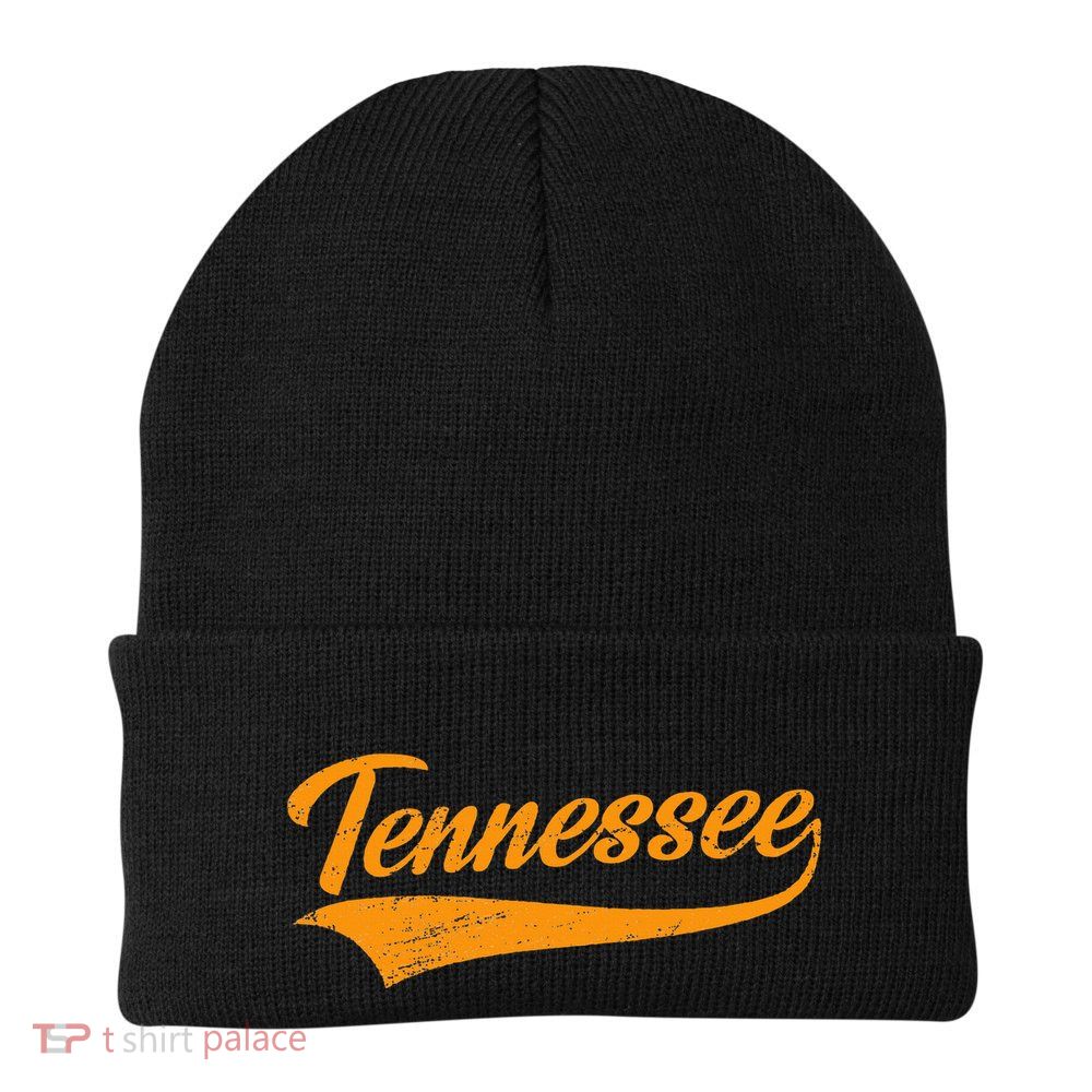 Tennessee Tn Throwback Distressed Design Classic Knit Cap Winter Beanie