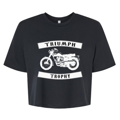 Triumph Tr6 Trophy Classic Motor Cycle Bella+Canvas Jersey Crop Tee