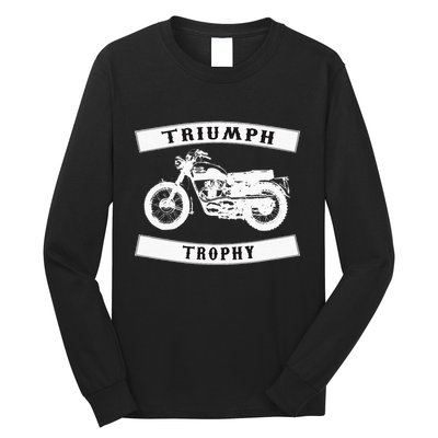 Triumph Tr6 Trophy Classic Motor Cycle Long Sleeve Shirt