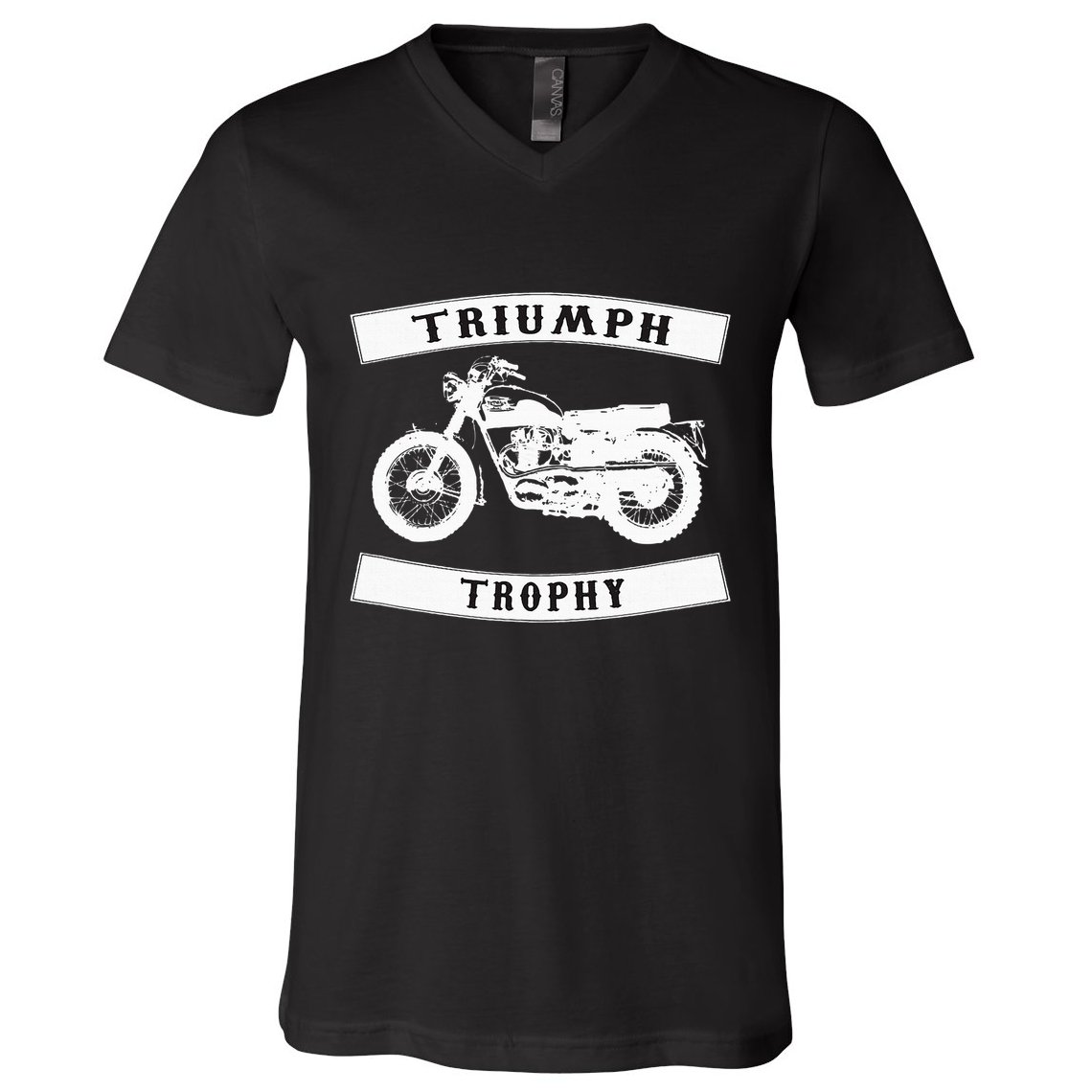 Triumph Tr6 Trophy Classic Motor Cycle V-Neck T-Shirt