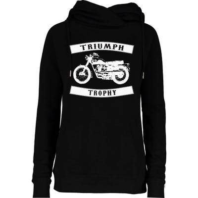 Triumph Tr6 Trophy Classic Motor Cycle Womens Funnel Neck Pullover Hood