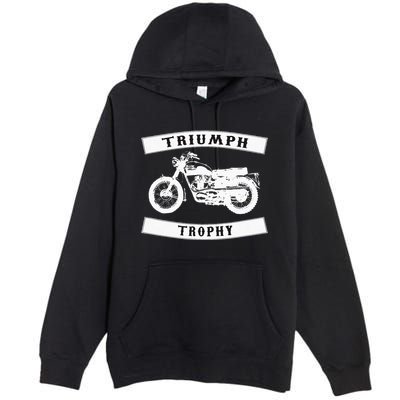 Triumph Tr6 Trophy Classic Motor Cycle Premium Pullover Hoodie