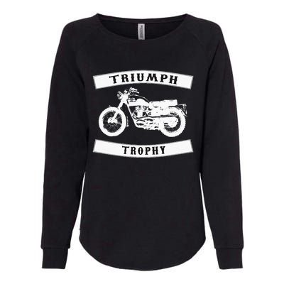 Triumph Tr6 Trophy Classic Motor Cycle Womens California Wash Sweatshirt