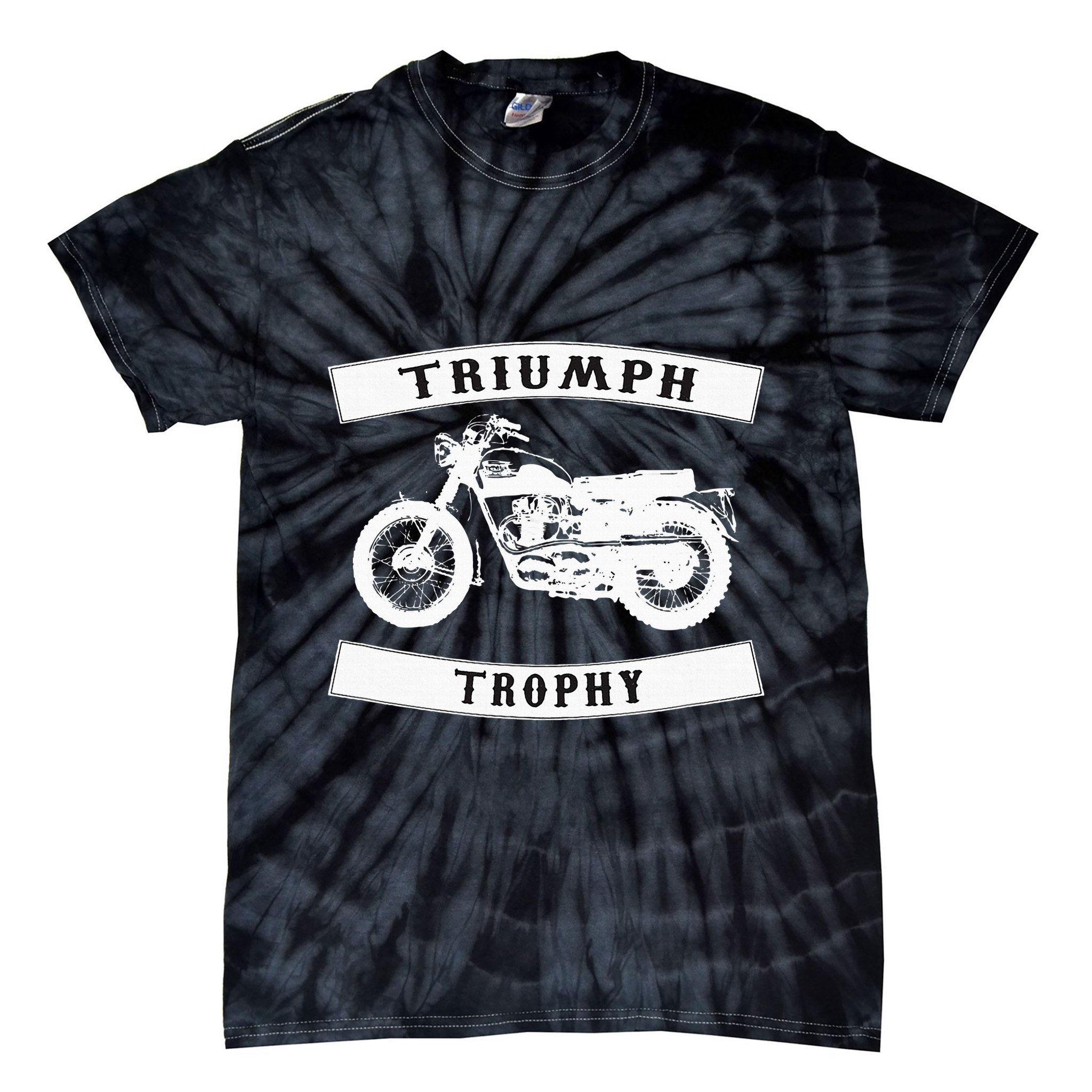 Triumph Tr6 Trophy Classic Motor Cycle Tie-Dye T-Shirt