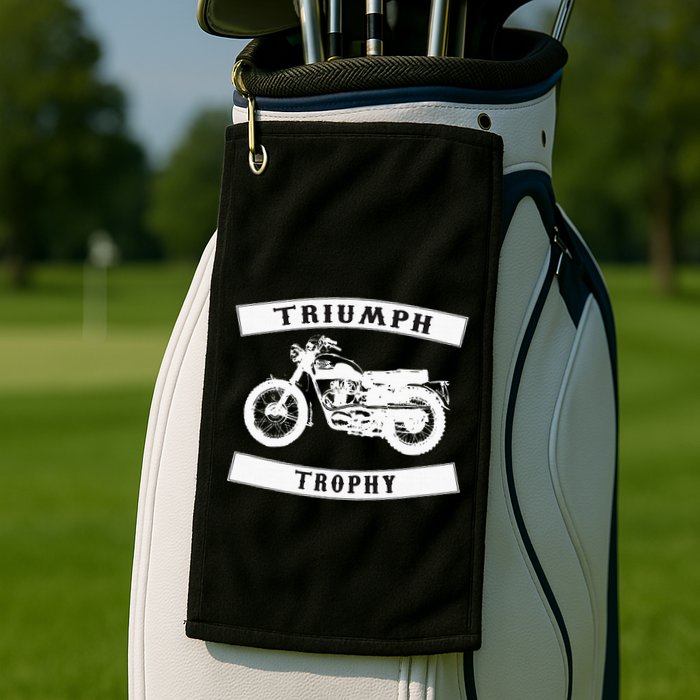 Triumph Tr6 Trophy Classic Motor Cycle Golf Towel