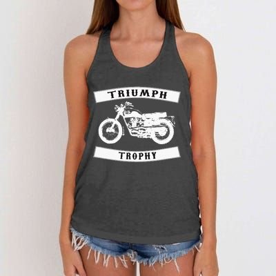 Triumph Tr6 Trophy Classic Motor Cycle Women's Knotted Racerback Tank