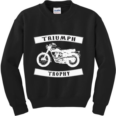 Triumph Tr6 Trophy Classic Motor Cycle Kids Sweatshirt