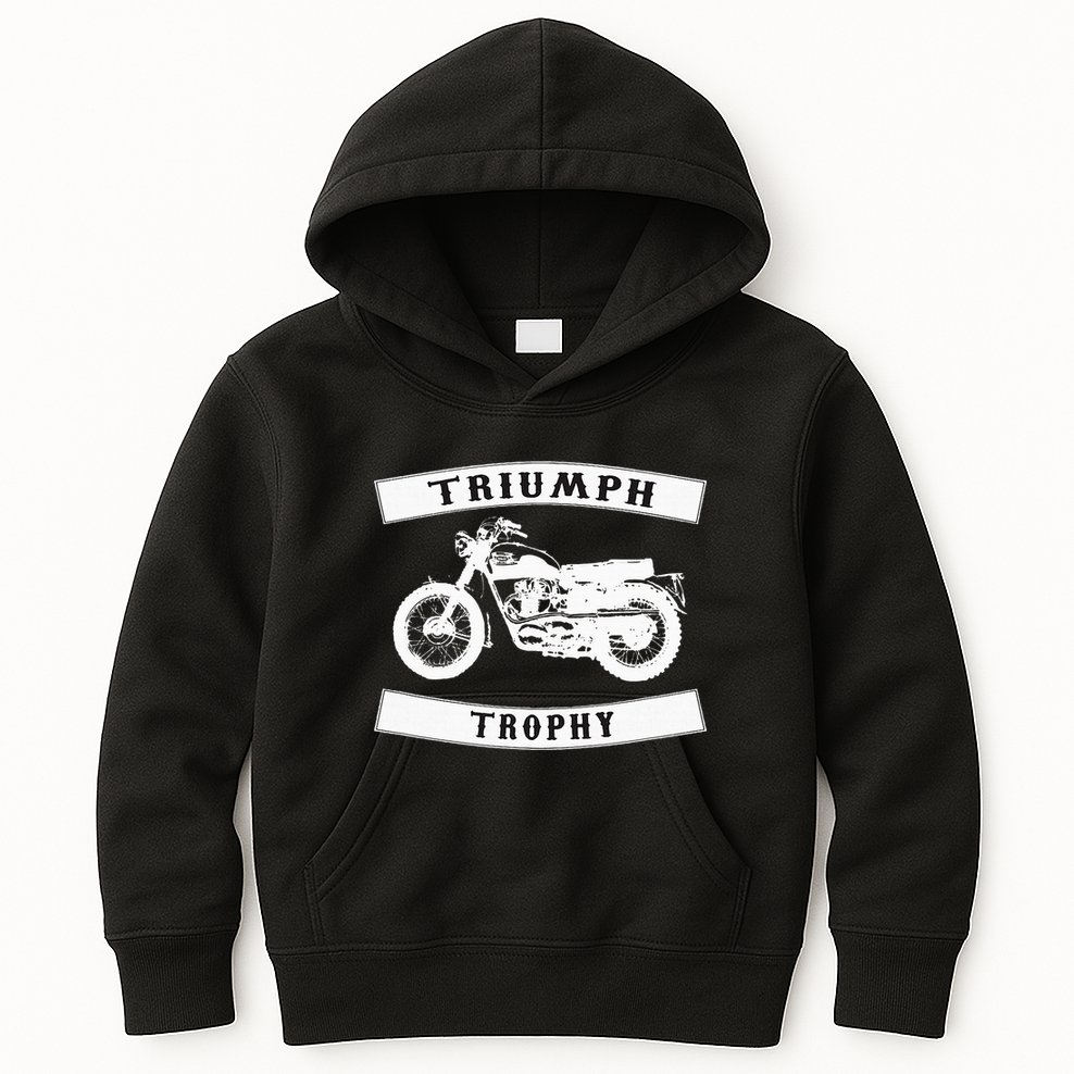 Triumph Tr6 Trophy Classic Motor Cycle Kids Hoodie