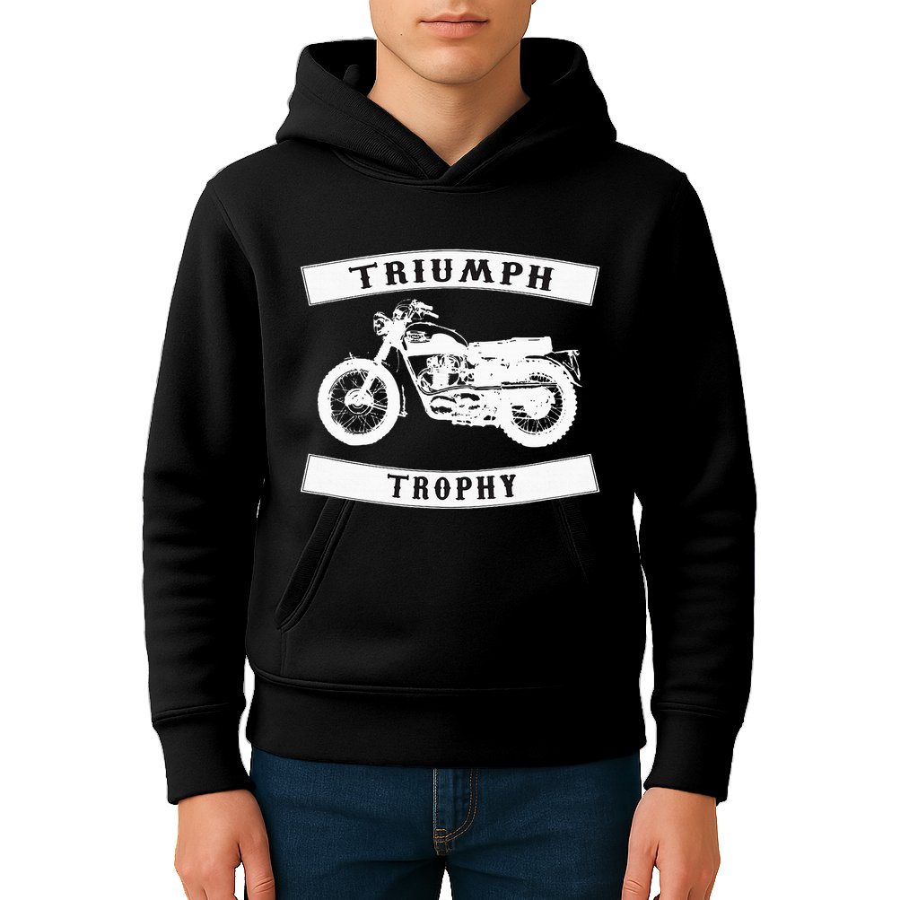 Triumph Tr6 Trophy Classic Motor Cycle Kids Hoodie
