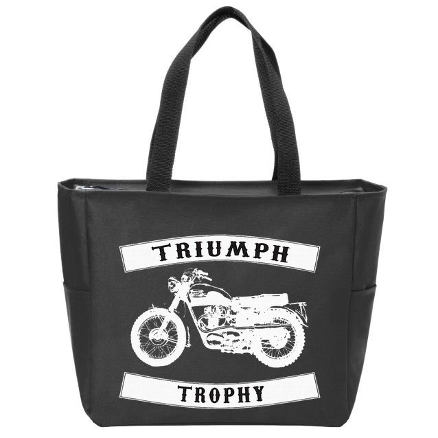 Triumph Tr6 Trophy Classic Motor Cycle Zip Tote Bag