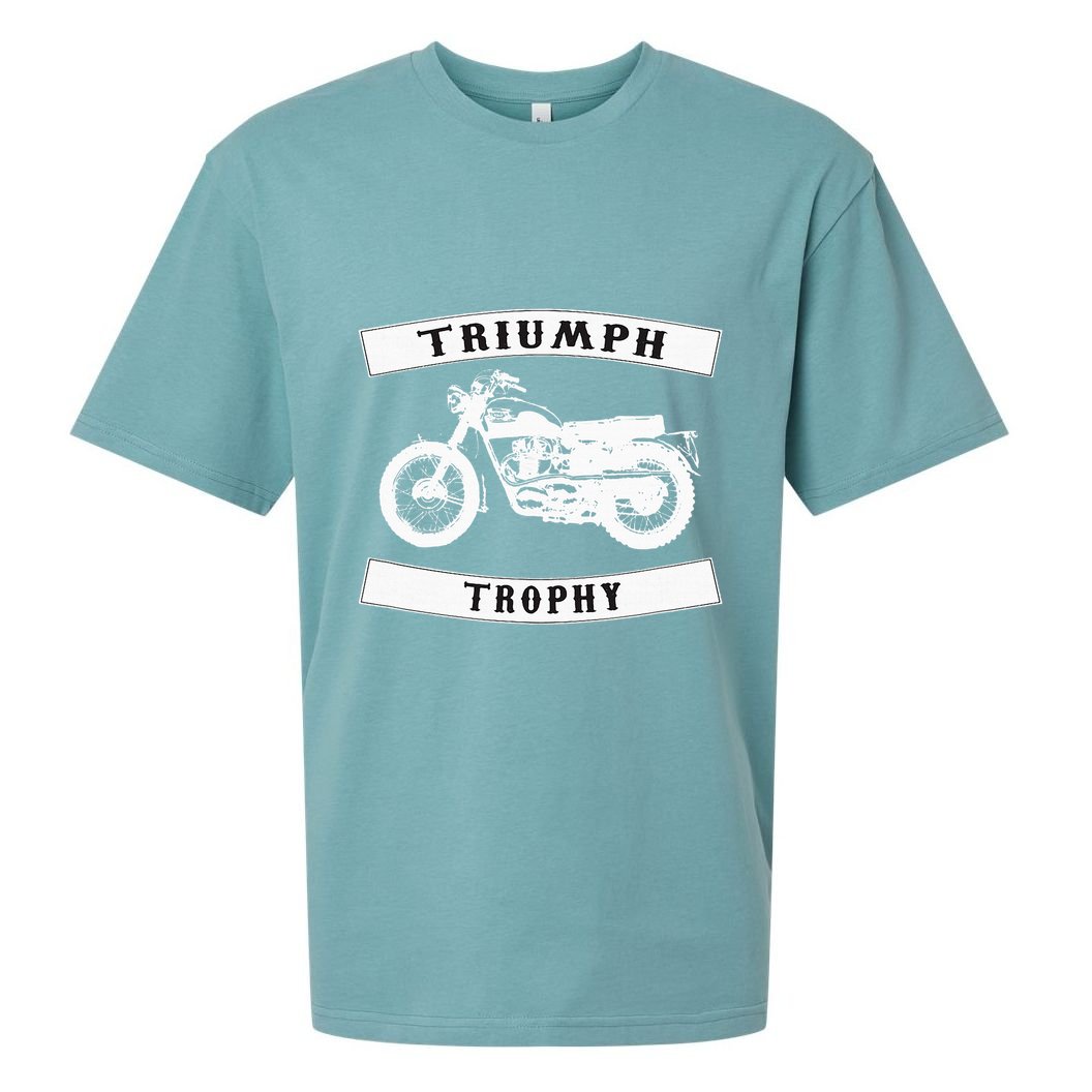Triumph Tr6 Trophy Classic Motor Cycle Sueded Cloud Jersey T-Shirt