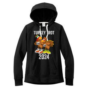 Thanksgiving Turkey Trot Squad 2024 Trot Race Couple Funny Women's Fleece Hoodie