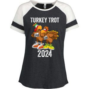 Thanksgiving Turkey Trot Squad 2024 Trot Race Couple Funny Enza Ladies Jersey Colorblock Tee