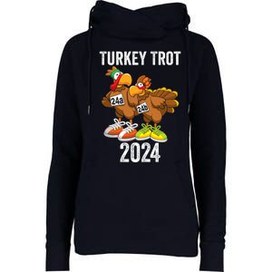 Thanksgiving Turkey Trot Squad 2024 Trot Race Couple Funny Womens Funnel Neck Pullover Hood