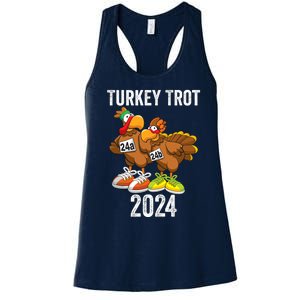 Thanksgiving Turkey Trot Squad 2024 Trot Race Couple Funny Women's Racerback Tank