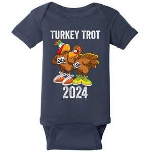 Thanksgiving Turkey Trot Squad 2024 Trot Race Couple Funny Baby Bodysuit