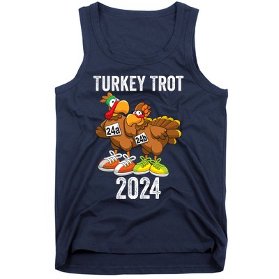 Thanksgiving Turkey Trot Squad 2024 Trot Race Couple Funny Tank Top