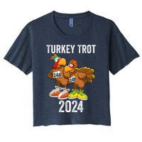 Thanksgiving Turkey Trot Squad 2024 Trot Race Couple Funny Women's Crop Top Tee