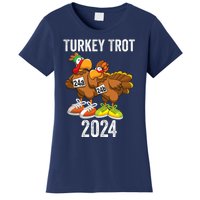 Thanksgiving Turkey Trot Squad 2024 Trot Race Couple Funny Women's T-Shirt