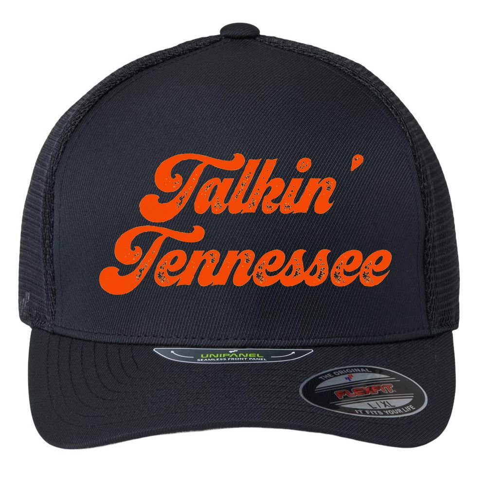 Talkin Tennessee Talking Tennessee Tn Orange Outfits Flexfit Unipanel Trucker Cap