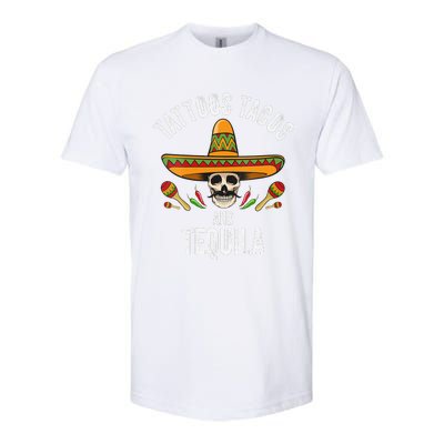 Tattoos Tacos Tequila Mexican Skull Cinco De Mayo Softstyle® CVC T-Shirt